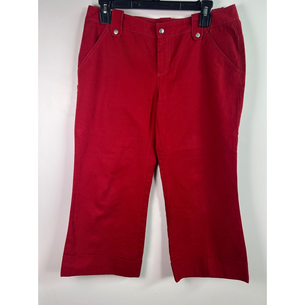 Banana Republic Red Capri Pants Cropped Cropped Trousers Women's Size 6